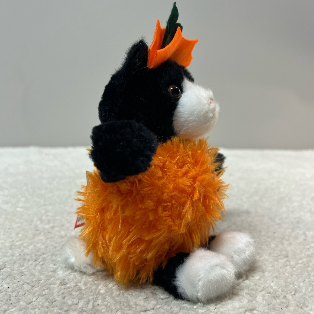 Douglas Toys Halloween Black and Orange Plush Cat Toy NWOT - Picture 2 of 5